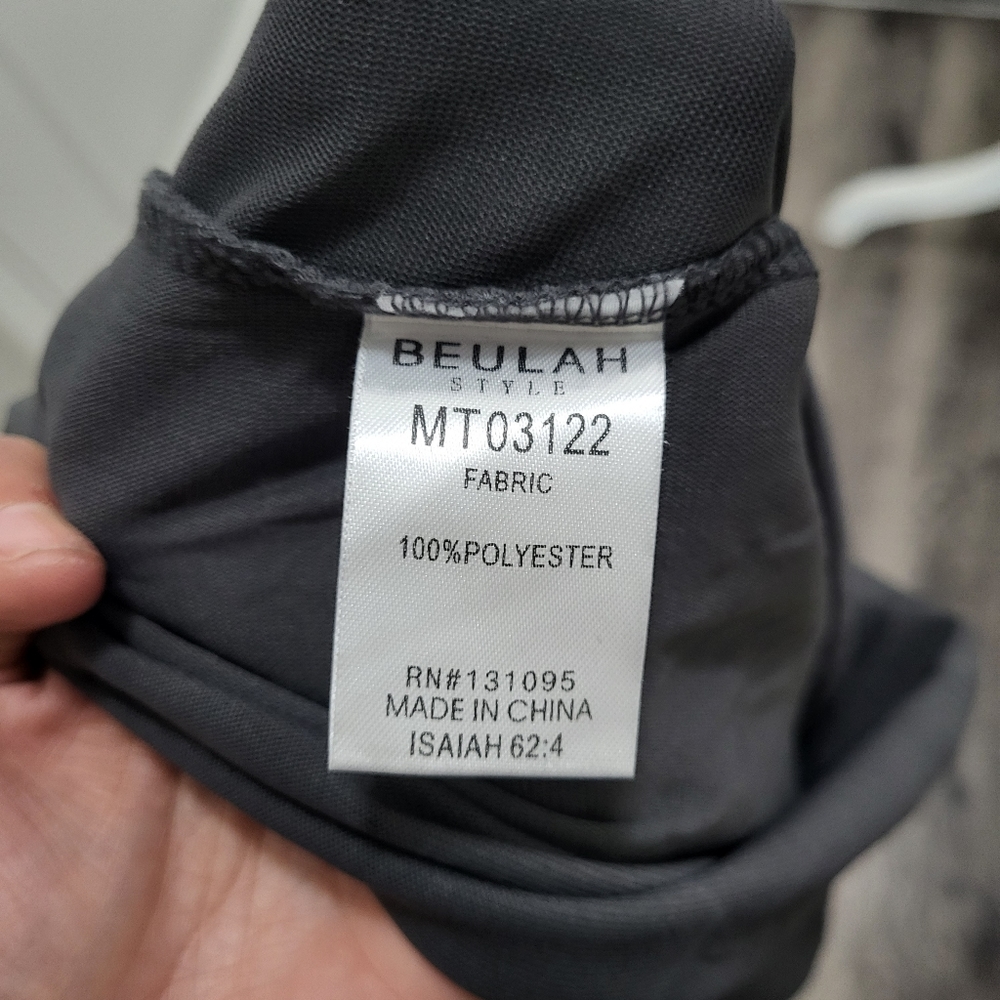 Beulah Basic Gray Mesh Long Sleeve Medium/ Large … - image 2